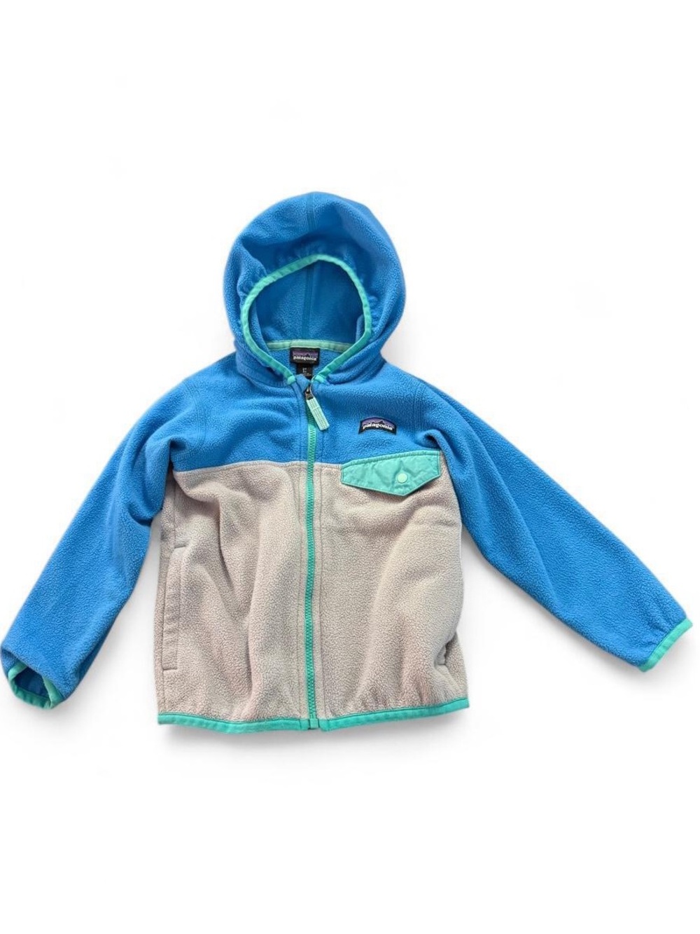 Patagonia Toddler Baby Micro D Snap-T Fleece Jacket Full Zip Hoodie 2T Blue Gray